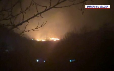 Vantul le-a dat de furca pompierilor din Valcea. In doar 4 ore, au avut de stins 15 incendii de vegetatie uscata