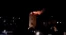 Iluzie optica in noapte: Turnul Chindiei, cuprins de flacari. 