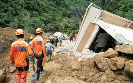 Miracol in Filipine. O <span style='background:#EDF514'>FETITA DE TREI ANI</span> si un bebelus de doua luni, salvati la 60 de ore dupa o alunecare de teren