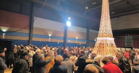 Rasturnare de situatie: recordul pentru cea mai inalta macheta a Turnului Eiffel din bete de chibrit, acordat francezului respins initial