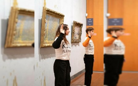 Inca un act de vandalism in Franta. Tablou semnat Claude Monet, stropit cu supa de doi protes<span style='background:#EDF514'>TATARI</span> de mediu | FOTO