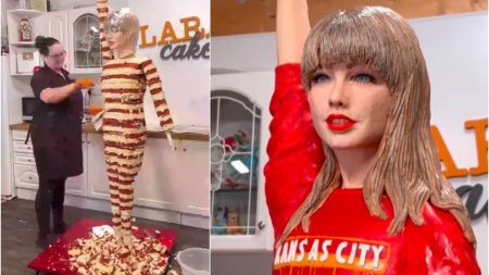 Un tort cu Taylor Swift in marime naturala a devenit viral pe internet: Wow! Este intr-adevar incredibil!
