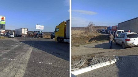 Fermierii din Republica Moldova blocheaza drumul spre Vama Leuseni