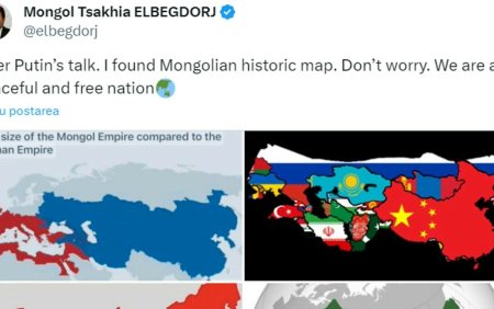 Putin, ironizat de fostul presedinte mongolez. Cat de mica era Rusia fata de <span style='background:#EDF514'>IMPERIU</span>l Mongol. Suntem o natiune pasnica