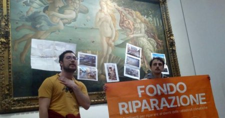 Protest la Galeria Uffizi: Nasterea lui <span style='background:#EDF514'>VENUS</span> a lui Botticelli, tinta activistilor pentru clima. Ce pedeapsa risca VIDEO