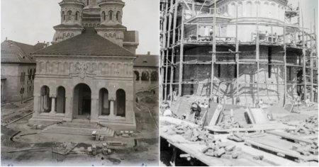 Imagini rare cu Catedrala Ortodoxa din Alba Iulia din timpul constructiei, vechi de peste un secol FOTO
