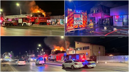 Incendiu devastator la o casa de pe Soseaua <span style='background:#EDF514'>GIURGIULUI</span>. Au intervenit 10 autospeciale de pompieri