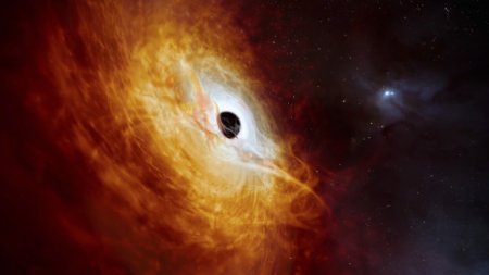Cel mai stralucitor obiect din Univers, descoperit de astronomi. Quasarul are o <span style='background:#EDF514'>GAURA NEAGRA</span> ce devoreaza echivalentul unui soare pe zi