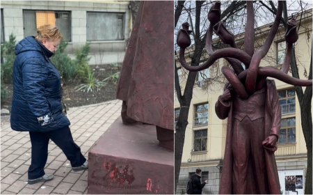 Reactia sculptorului a carui statuie a fost lovita cu piciorul de o femeie la Iasi: Am ramas uimit, cred ca a fost instigata
