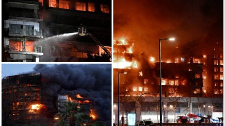 Incendiu urias in Valencia, <span style='background:#EDF514'>SPANIA</span>. Arde un bloc intreg de locuinte cu 14 etaje! Oamenii sunt blocati in mijlocul flacarilor