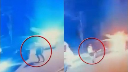 Imagini cu momentul in care un politist este luat pe capota de un sofer drogat, in Bucuresti