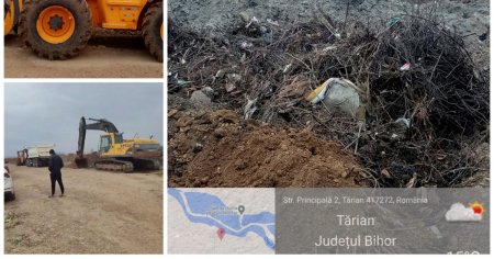Primarie din Bihor, amendata de Garda de Mediu pentru ca ingropa gunoaie la marginea unei rezervatii naturale FOTO/VIDEO
