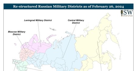 In Rusia, districtele militare Moscova si Leningrad au fost recreate, iar cel de Sud a fost extins