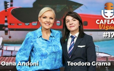 Teodora Grama, pilot-comandant, a demontat toate ingrijorarile pasagerilor cu frica de zbor, la podcastul Cafea cu visuri