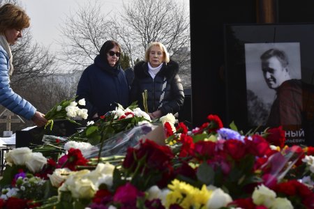 Rusii au continuat sa vina la mormantul lui Navalnii, in ciuda prezentei politiei si a arestarilor. Mama lui Aleksei a venit la <span style='background:#EDF514'>CIMITIR</span> impreuna cu mama Iuliei