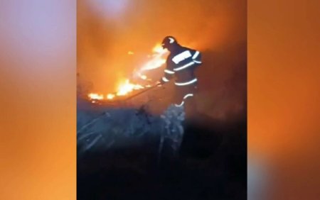 Pompierii din Mures s-au luptat ore in sir pentru a stinge un incendiu urias. A ars vegetatia uscata de pe 20 de hectare