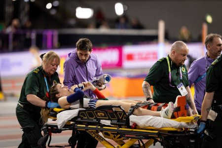 Clipe de cosmar » Doua atlete au parasit Campionatele Mondiale indoor de la Glasgow pe targa: I se vedea osul prin piele