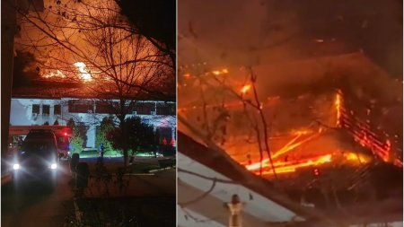 Incendiu puternic la Judecatoria Cornetu din judetul Ilfov | Interventie contracronometru a pompierilor