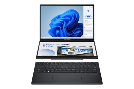 ASUS Zenbook DUO, primul <span style='background:#EDF514'>LAPTOP</span> cu doua ecrane OLED de 14, disponibil si in Romania