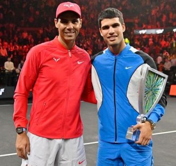 Rafael Nadal a revenit pe teren intr-un demonstrativ contra lui Carlos Alcaraz