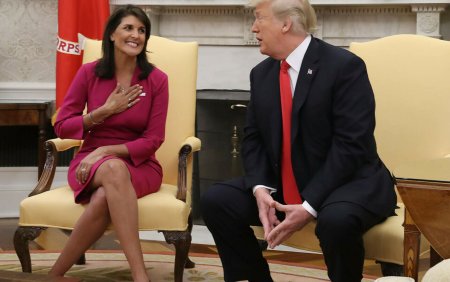 Nikki Haley, singura contra<span style='background:#EDF514'>CANDIDATA</span> a lui Trump, pune capat cursei la fotoliul de la Casa Alba, dupa Super Tuesday