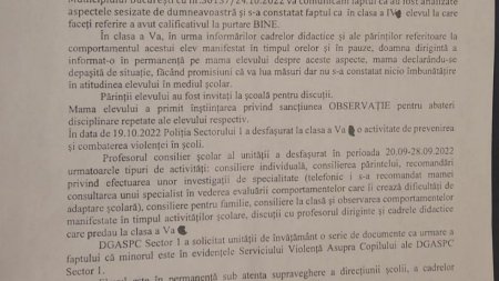 Inspectoratul Scolar din Bucuresti primise din 2022 o sesizare de la parinti privind comportamentul agresorului din Scoala Nicolae Titulescu