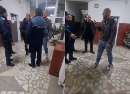 Doi barbati, filmati in timp ce injura politistii, in sediul Politiei Gorj: Sclavule! Esti prost, du-te dracu'! Sindicatul cere schimbarea legislatiei