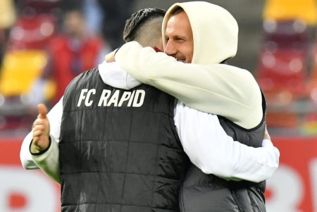 Moment special surprins de fotoreporterul GSP, cu o ora inaintea derby-ul Rapid - FCSB » Ce au facut Sapunaru si Chiriches