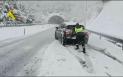 A nins abundent in Spania. Zapada a provocat probleme pe zeci de drumuri din <span style='background:#EDF514'>CATALONIA</span>