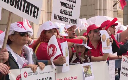 Peste 5.000 de <span style='background:#EDF514'>SINDICALISTI</span> din Sanatate sunt asteptati, luni, la un amplu protest in Bucuresti. Ce nemultumiri au