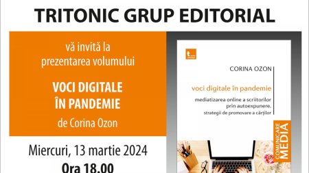 Lansarea volumului Voci digitale in pandemie, de Corina <span style='background:#EDF514'>OZON</span>, la Muzeul National al Literaturii Romane