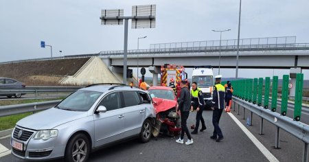 Accident rutier pe drumul expres Craiova-Pitesti, soldat cu patru raniti. Traficul este deviat