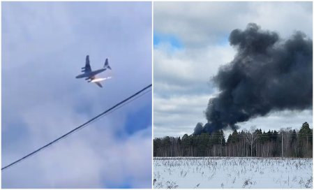 Un <span style='background:#EDF514'>AVION MILITAR RUSESC</span> s-a prabusit in flacari in regiunea Ivanovo. 15 oameni erau la bord. VIDEO