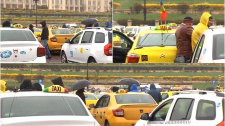 Protestele taximetristilor continua in Bucuresti | Mii de soferi de taxi s-au adunat in Piata Constitutiei pentru a-si striga nemultumirile