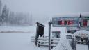 Ninge in Poiana Brasov. Stratul de zapada depus depaseste 20 de centimetri