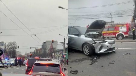 O soferita a tras brusc de volan si a lovit o masina, pe care a aruncat-o peste alte trei vehicule, la Timisoara