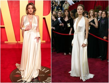 Cine e actrita care a furat look-ul de Oscar al Angelinei <span style='background:#EDF514'>JOLIE</span>, din 2004. A purtat aceeasi rochie pe covorul rosu