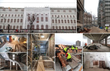 REPORTAJ. Libertatea a intrat pe santierul Palatului Universitatii din Bucuresti. In curtea interioara s-au facut descoperiri arheologice. Cat timp vor dura lucrarile de <span style='background:#EDF514'>RESTAURARE</span> 