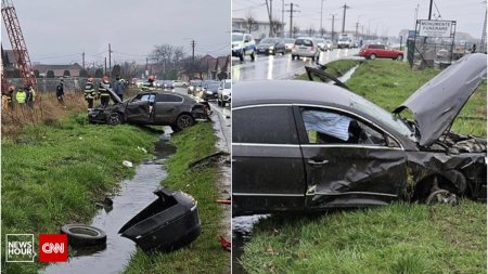 Gafa de proportii a Politiei Romane. Agentii ajunsi la un accident nu au vazut soferul aflat langa masina