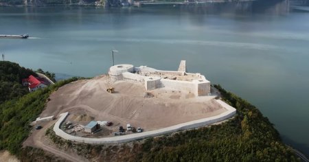 Misterioasa cetate de pe malul Dunarii, aproape de inaugurare. Cum arata fortificatia complet <span style='background:#EDF514'>REFACUTA</span> VIDEO