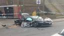 Ferrari de 300.000 de euro distrus intr-un accident cu un <span style='background:#EDF514'>MERCEDES</span>, pe o strada din Londra. VIDEO