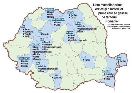 Analiza de luni. Cea mai ravnita harta a Romaniei: In Bihor sunt rezerve moderate de magneziu, iar in Muntii Parang se afla rezerve de grafit. Ce alte materii prime critice, esentiale pentru tranzitia energetica, mai ascund adancurile Romaniei?