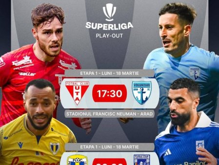 Superliga de fotbal. Luni se joaca ultimele meciuri din prima etapa din play-out