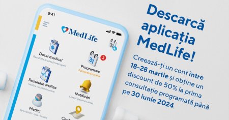 Descarca aplicatia MedLife si ai 50% discount la orice consultatie medicala