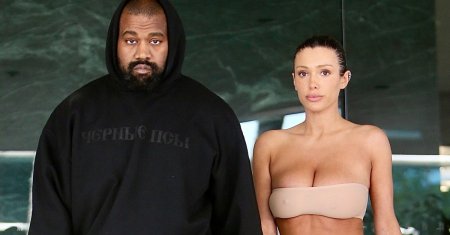 Kanye West isi pazeste sotia sexy! B<span style='background:#EDF514'>IANCA</span> Censori a iesit pe strada aproape dezbracata