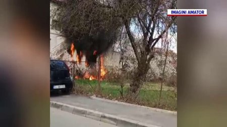 Incendiu la o casa din Targu Jiu. Un foc lasat <span style='background:#EDF514'>NESU</span>pravegheat s-a extins