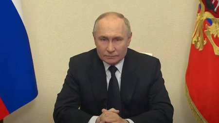 Vladimir Putin, primul anunt dupa masacrul de la Moscova: <span style='background:#EDF514'>DUSMANII</span> nostri nu ne vor diviza