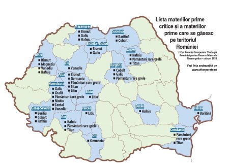 Cea mai ravnita harta a Romaniei: In Bihor sunt rezerve moderate de magneziu, iar in Muntii Parang se afla rezerve de grafit. Ce alte materii prime critice, esentiale pentru tranzitia energetica, mai ascund adancurile Romaniei?