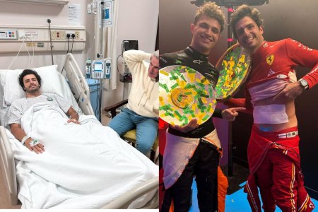 De pe patul de spital, la victorie in Australia cu bandajul pe abdomen! Cum s-a recuperat Carlos Sainz dupa operatia de apendicita: 