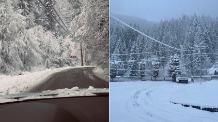 Ninge abundent in centrul tarii | Mai multe drumuri sunt acoperite de zapada: 